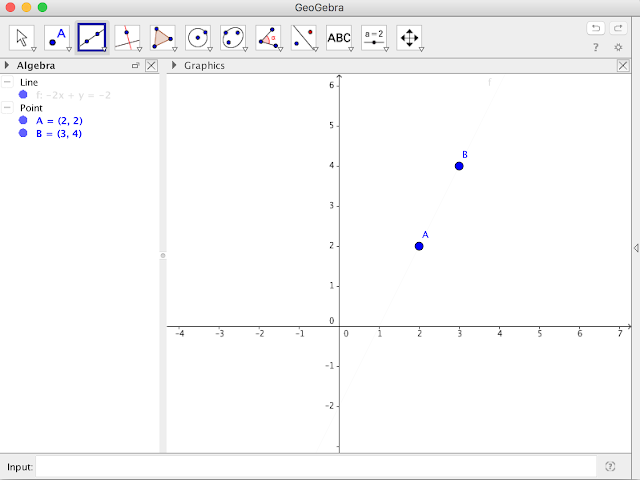 Points A and B on map