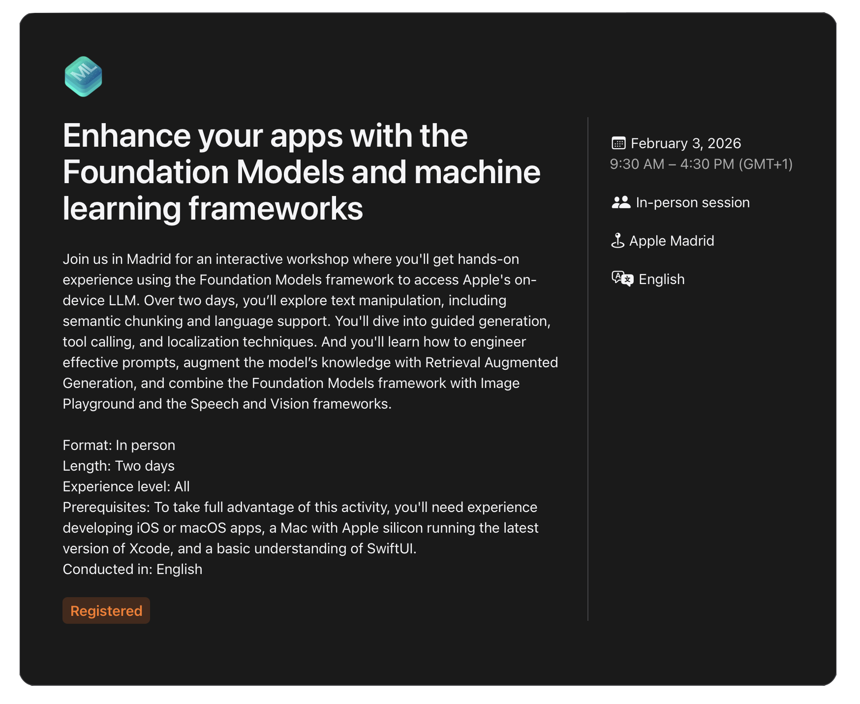Workshop Details