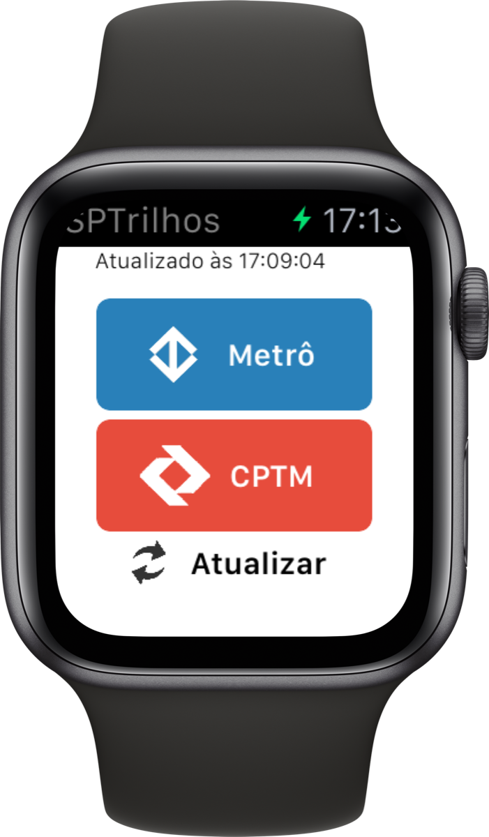 SampaTrilhos running on an Apple Watch, App Store screenshot 1